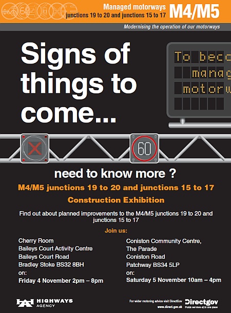 Exhibitions for the M4 M5 Managed Motorways Scheme near Bristol