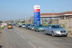 Traffic queues to leave Tesco