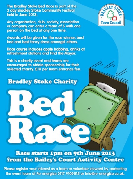 Bradley Stoke Charity Bed Race on Sunday 9th June 2013.