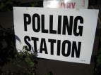 Polling Station Sign (photo by Paul Downey).
