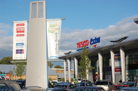 Car park at the Willow Brook Centre, Bradley Stoke. 