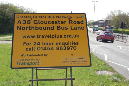 A38 Gloucester Road bus lane roadworks