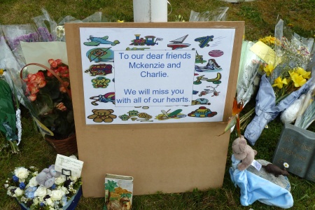 Memorial to Mckenzie and Charlie Whitton.