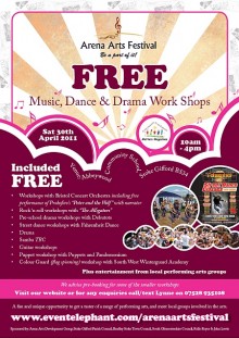 Arena Arts Festival - free music dance & drama workshops