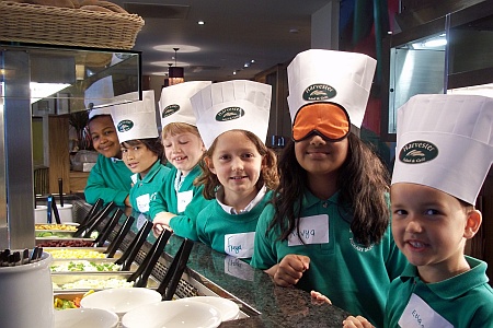 Bowsland Green pupils at the Harvester restarant, Bradley Stoke