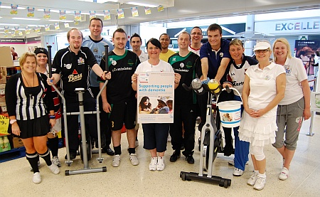 Staff at Tesco Extra, Bradley Stoke, raise money for the Alzheimer's Society