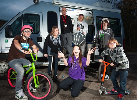 The Bradley Stoke 'Youth Needs Survey' is promoted at the Skate Park