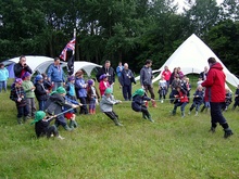 The 1st Bradley Stoke beaver colony - tug of war.