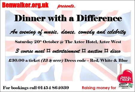 'Dinner with a Difference' - charity event in aid of 'Have a Heart'.