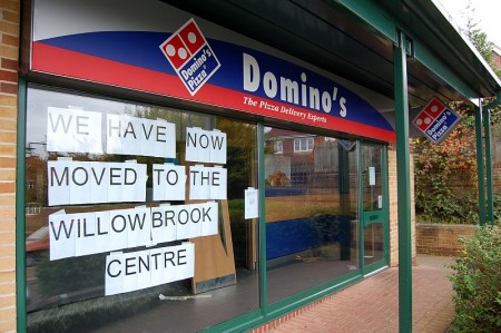 The Domino's Pizza store in Stoke Gifford has closed.