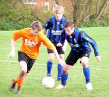 Adam Hay (BSTFC) in action against Downend Foresters.