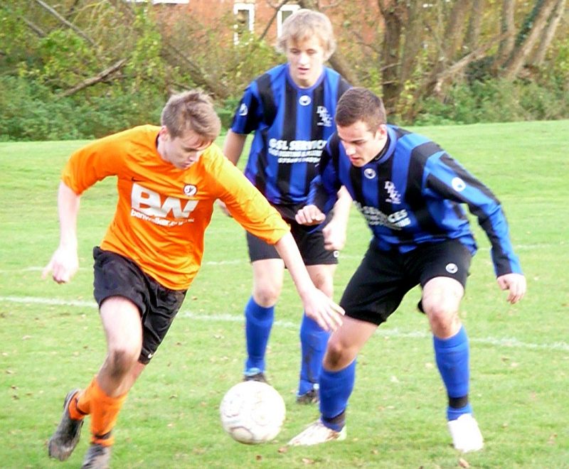 Adam Hay (BSTFC) in action against Downend Foresters.