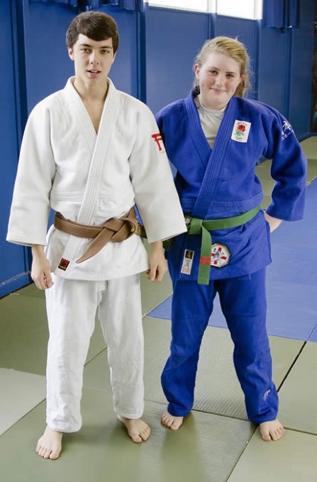 Rachael Bennett and Reece Peacock of Patchway Judo Club.