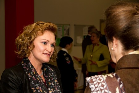 MS sufferer Lizzie Ranger meets HRH The Princess Royal.