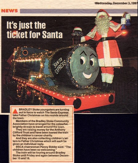 Bradley Stoke Santa Express, featuring Ron Bidder as Santa.