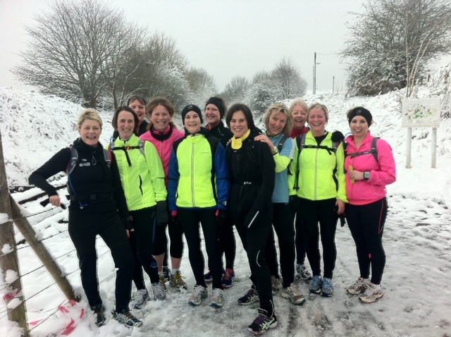 Members of Sole Sisters Running Club brave the icy conditions.