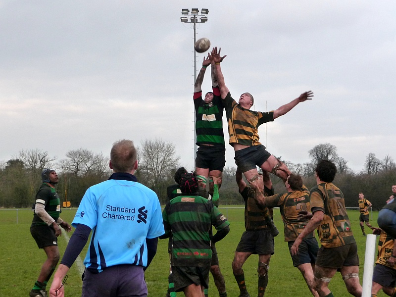 St Mary's Old Boys RFC First XV in action against Whitehall.