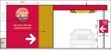 Proposed 'Click & Collect' pod at Tesco Extra, Bradley Stoke.