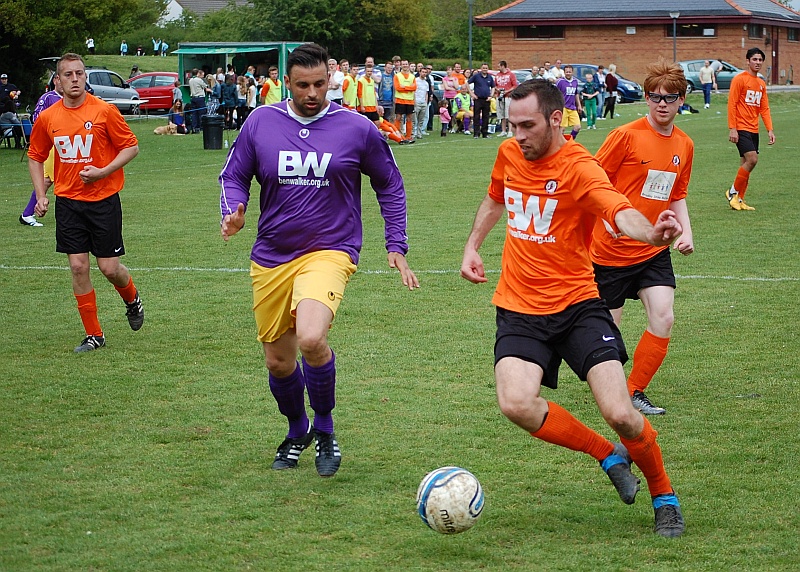 BSTFC defenders close down an All Star's attack.