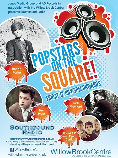 Popstars on the Square event at the Willow Brook Centre, Bradley Stoke.