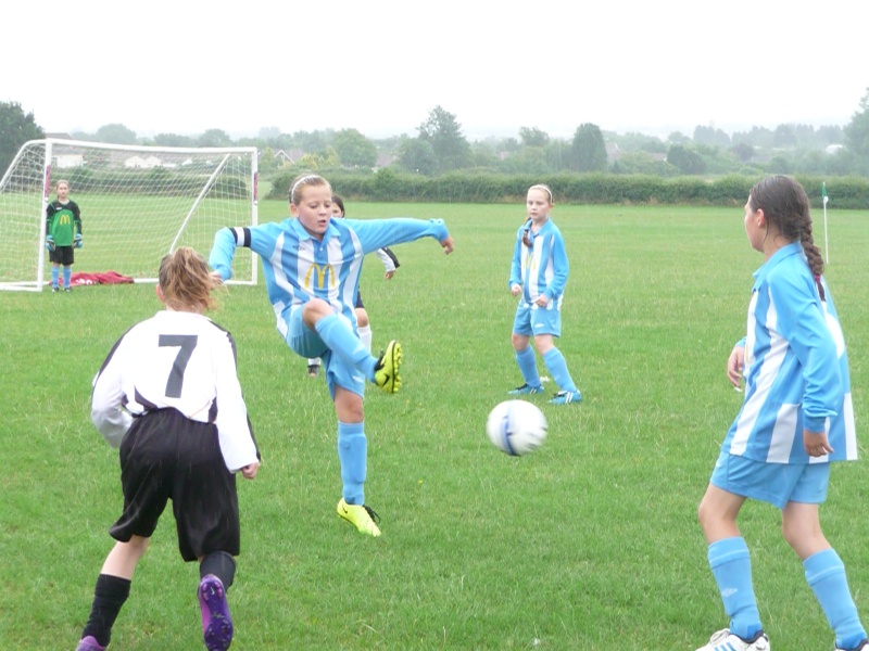 Daisy Ackerman on the ball for Bradley Stoke Youth FC Under-11 Girls.