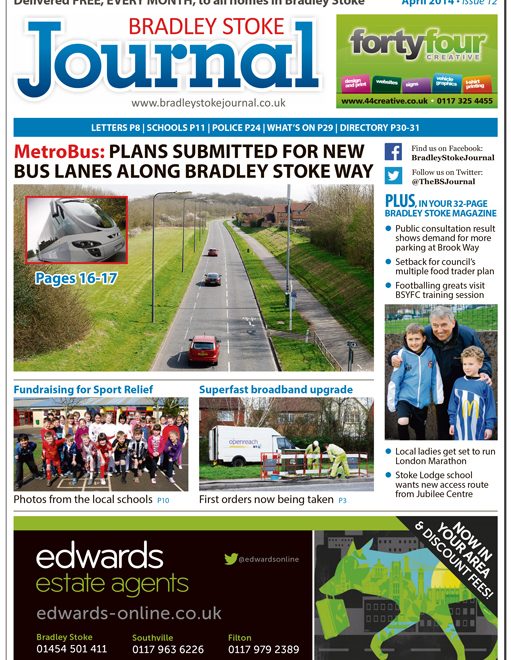 April 2014 edition of the Bradley Stoke Journal magazine.