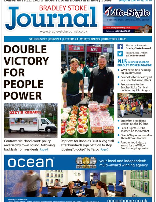 August 2014 edition of the Bradley Stoke Journal magazine.
