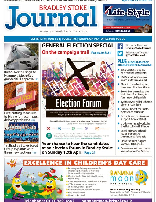 April 2015 edition of the Bradley Stoke Journal magazine.