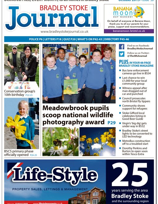October 2015 edition of the Bradley Stoke Journal news magazine.