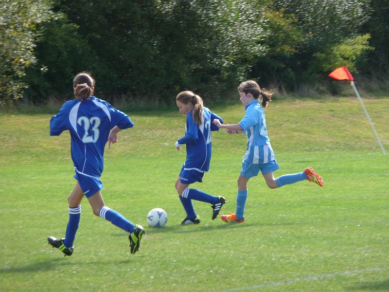 Bradley Stoke Youth FC Under-11 Girls in action against Wooton Rovers.
