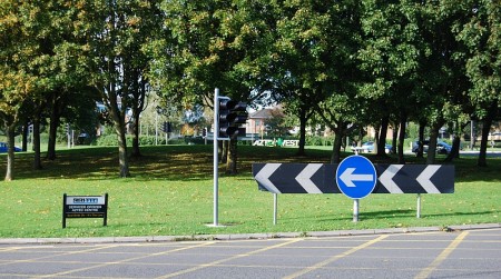 Signage on the A38 Aztec West Roundabout.