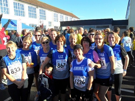 Members of Sole Sisters Running Club pictured before the 2013 Sodbury Slog.