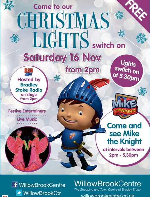 Christmas lights switch-on event at the Willow Brook Centre.