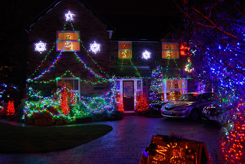 Christmas lights display in Watch Elm Close, Bradley Stoke.