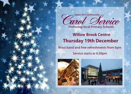 Open air community carol service in Bradley Stoke.