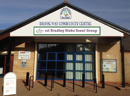 Brook Way Activity Centre signage - Scouts' compromise.