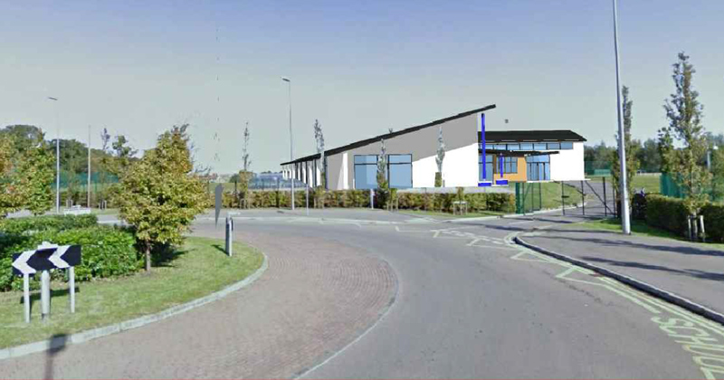 Proposed new 'primary phase' building at BSCS. View from south.