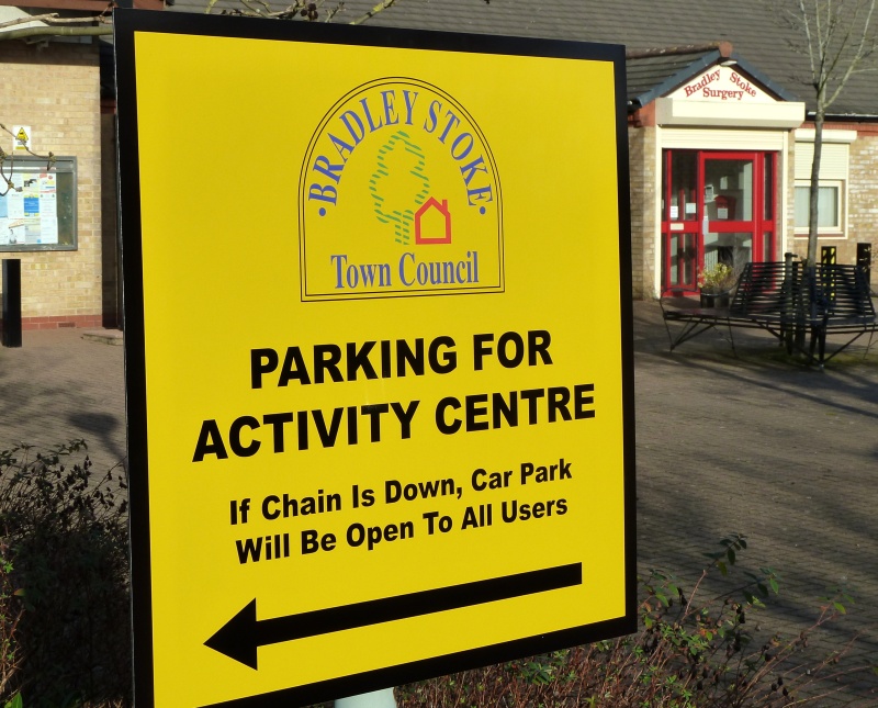 Sign displayed in the car park of the Brook Way Activity Centre.