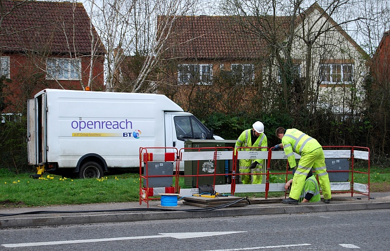 BT engineers bring superfast broadband to Bradley Stoke.