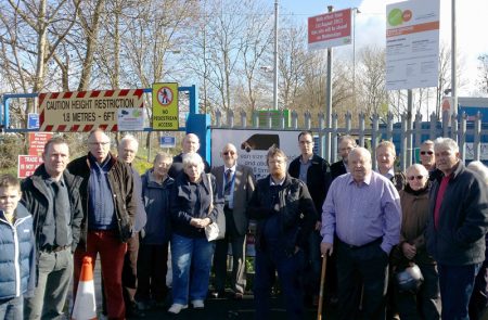 Tory protest outside the Stoke Gifford Sort It! Centre.
