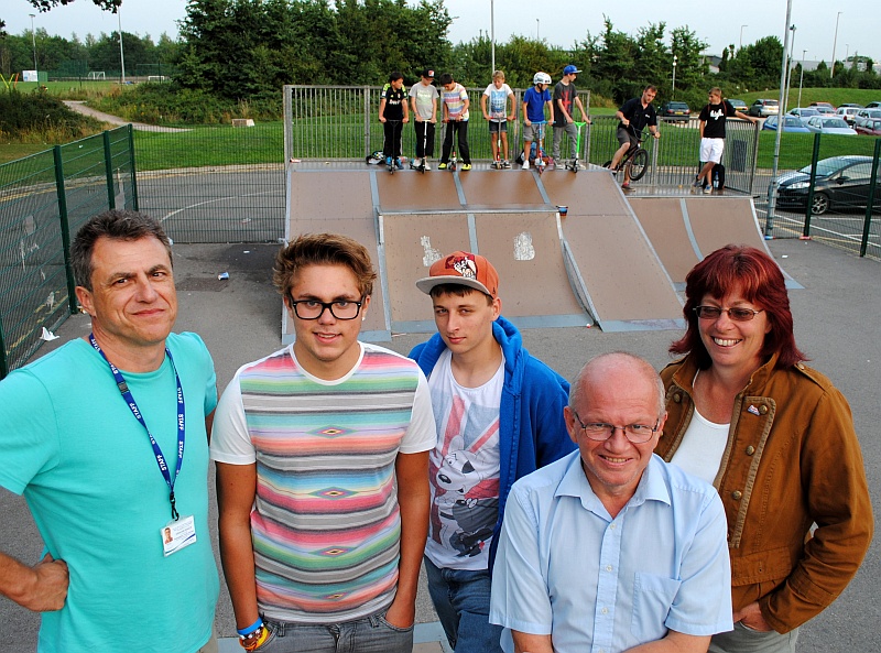 Bradley Stoke skate park campaigners.