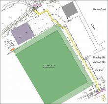 Proposed new access route into Stoke Lodge Primary School from the Jubilee Centre.