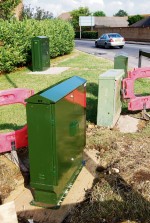 New fibre-enabled cabinet for exchange only (EO) lines at the junction of Brook Way and Savages Wood Road in Bradley Stoke, Bristol.