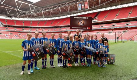 Bradley Stoke Youth FC Girls at Wembley Stadium on the day of the 2014 FA Community Shield.