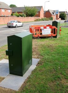 Recently-installed EO cabinet no. 38 on Brook Way, Bradley Stoke.