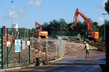 Construction of the new primary phase building gets under way at Bradley Stoke Community School.