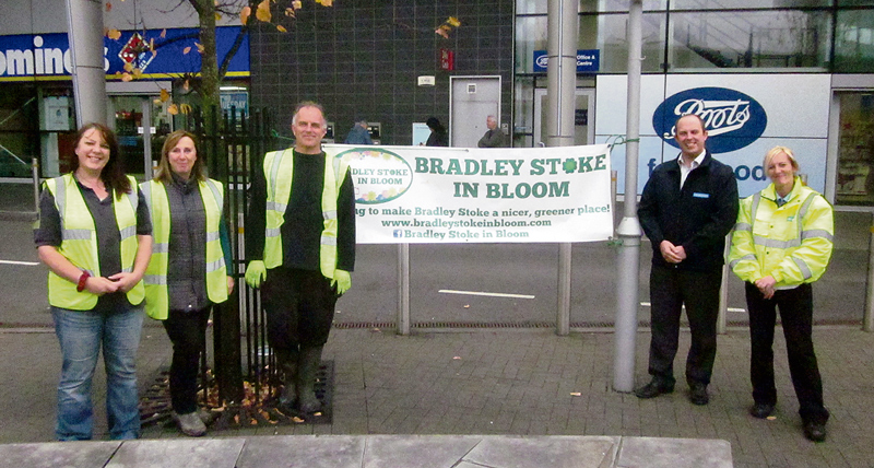 Bradley Stoke in Bloom volunteers are welcomed by Willow Brook staff