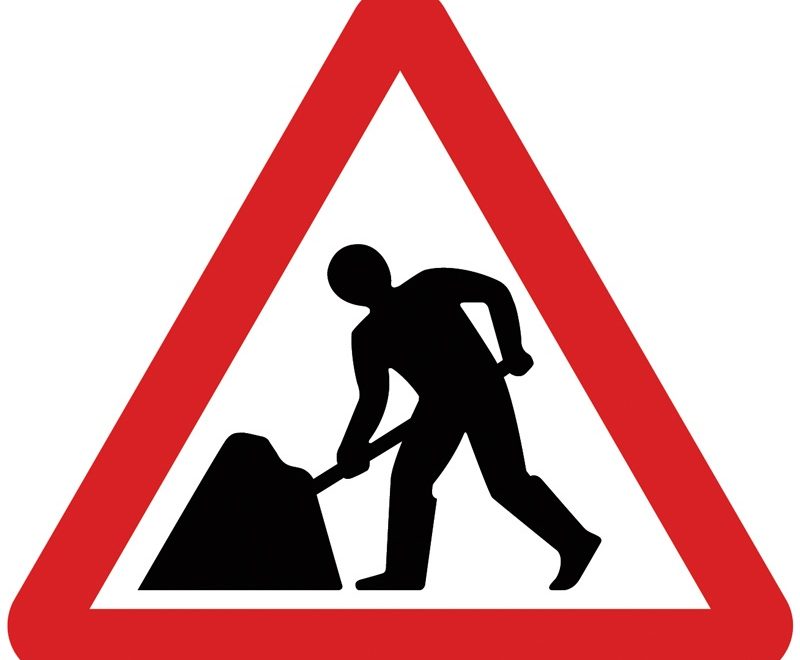 Roadworks sign.