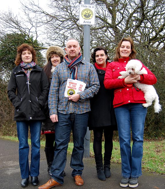 Andrew Tancock (centre) with other members of the Snowberry Close Neighbourhood Watch group in Bradley Stoke.
