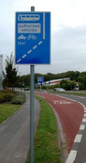 Bus lane and sign on Bradley Stoke Way.